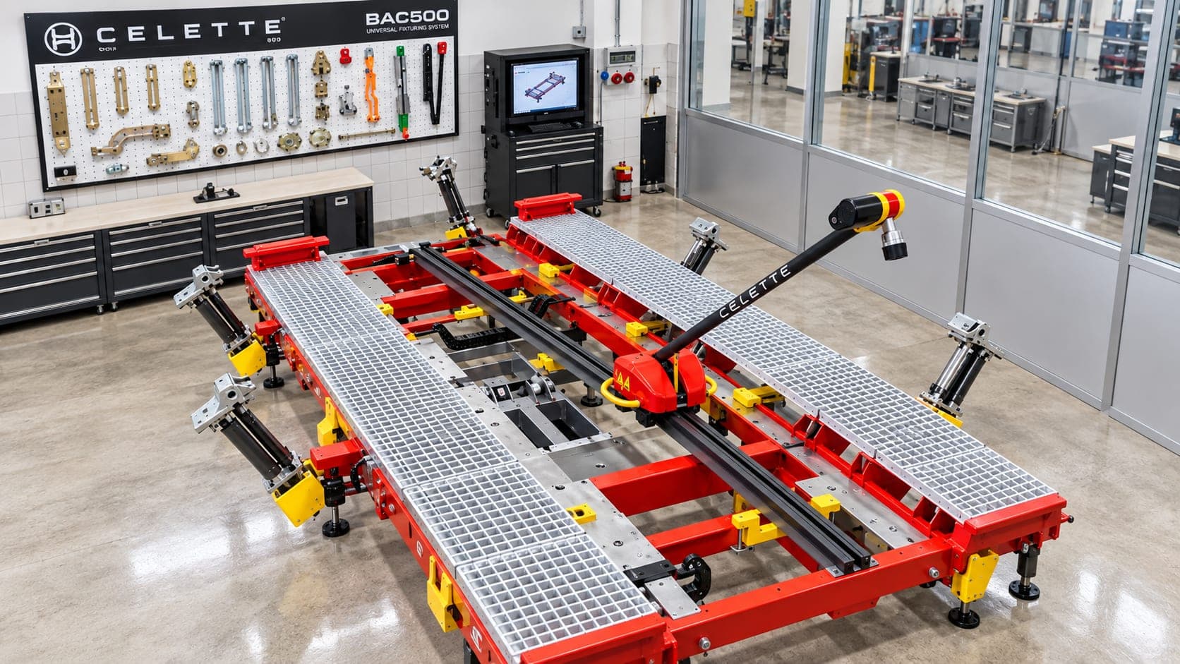 A 3D electronic chassis measuring system at a military campus vocational training facility.