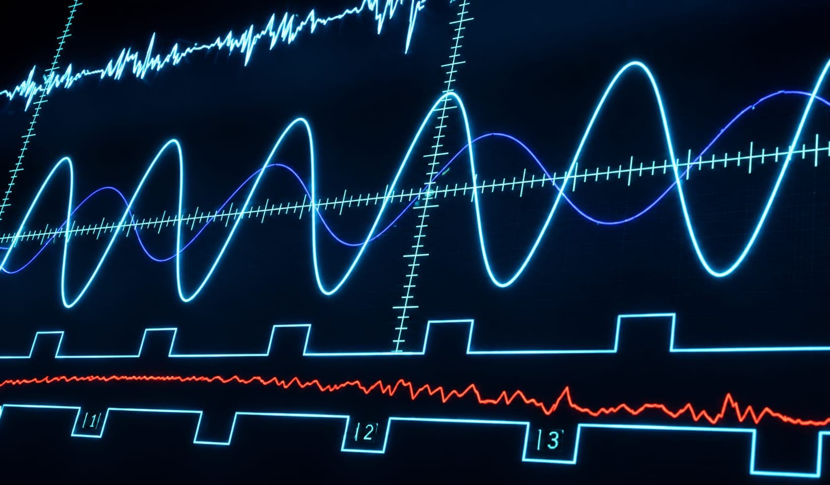A power quality and instrumentation laboratory with OPAL-RT real-time simulator and test equipment.