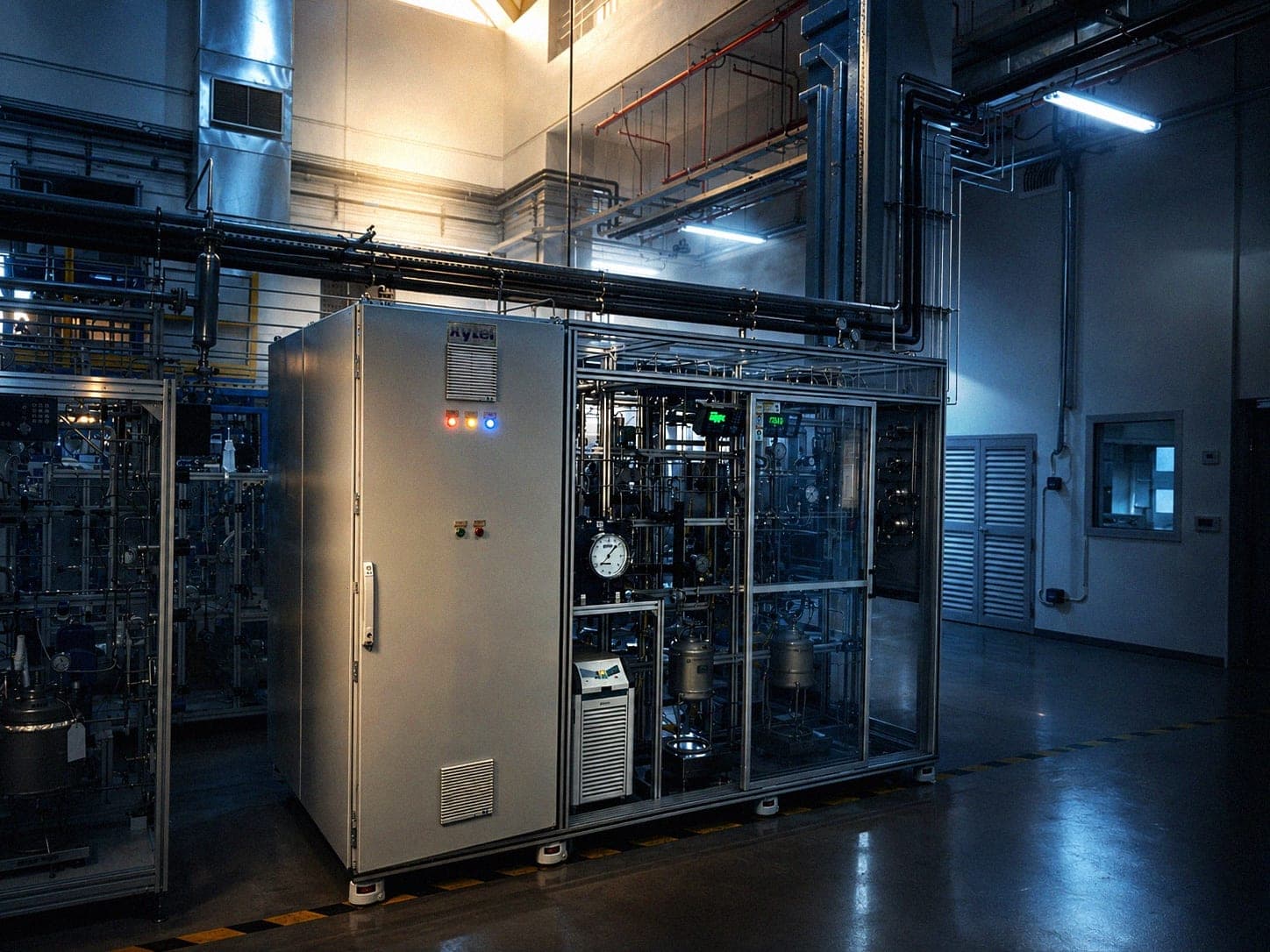 An automated indoor farming facility with rows of plants on shelves, representing smart-sensor plant phenotyping research.